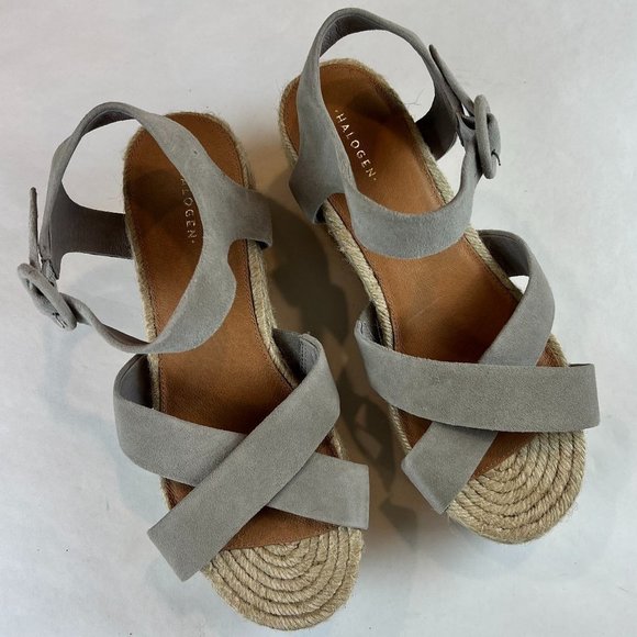 Halogen Suede Leather Emery Espadrilles Sandals - Picture 3 of 11